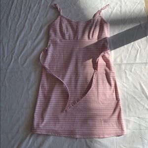 Brandy Melville Pink Checkered Dress OS